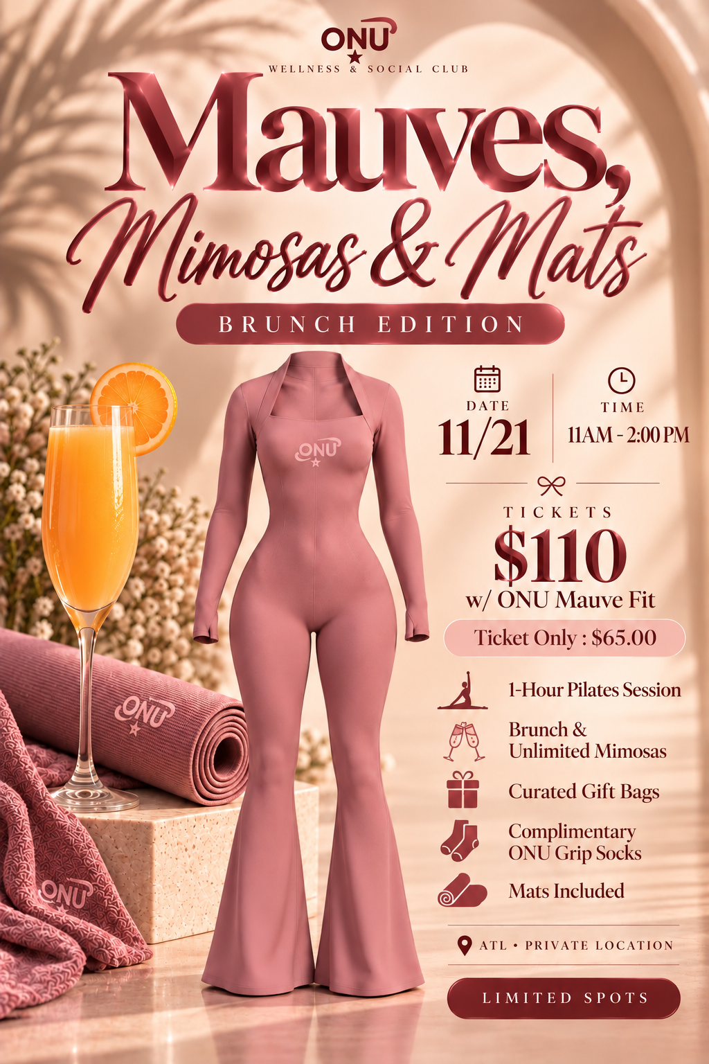 Mauve , Mimosas & Mats