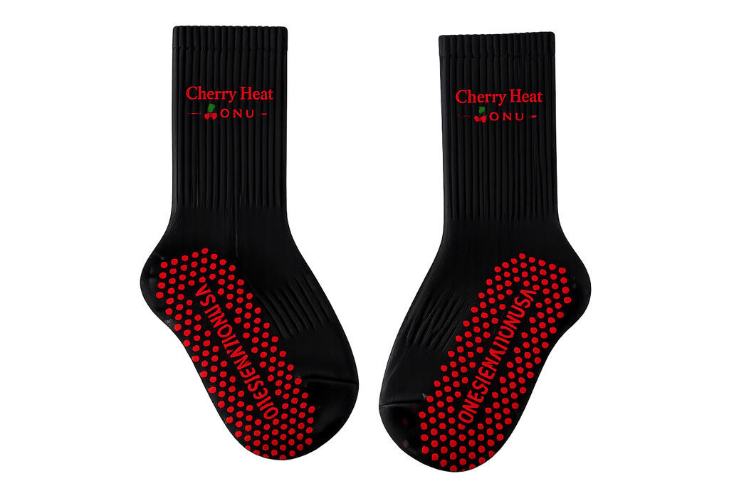 Cherry Heat Grip Socks - Onesie Nation USA