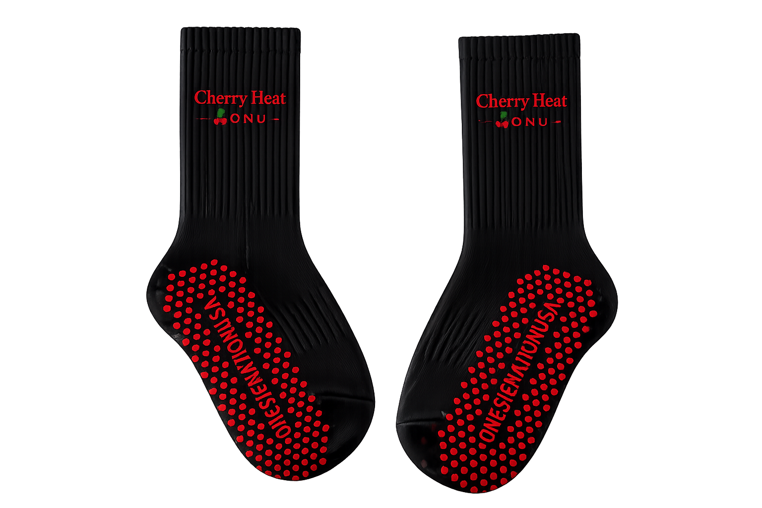 Cherry Heat Grip Socks - Onesie Nation USA