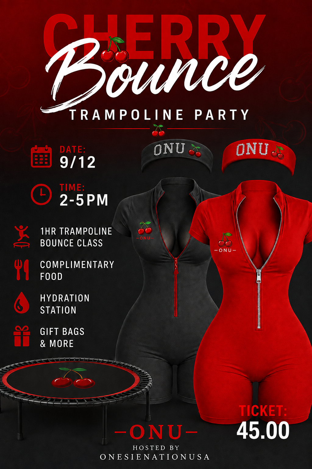 Cherry Bounce party - Onesie Nation USA